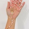 Terço Devocional Nossa Senhora de Nazaré - Contas Rosa e Detalhes Cravejados
